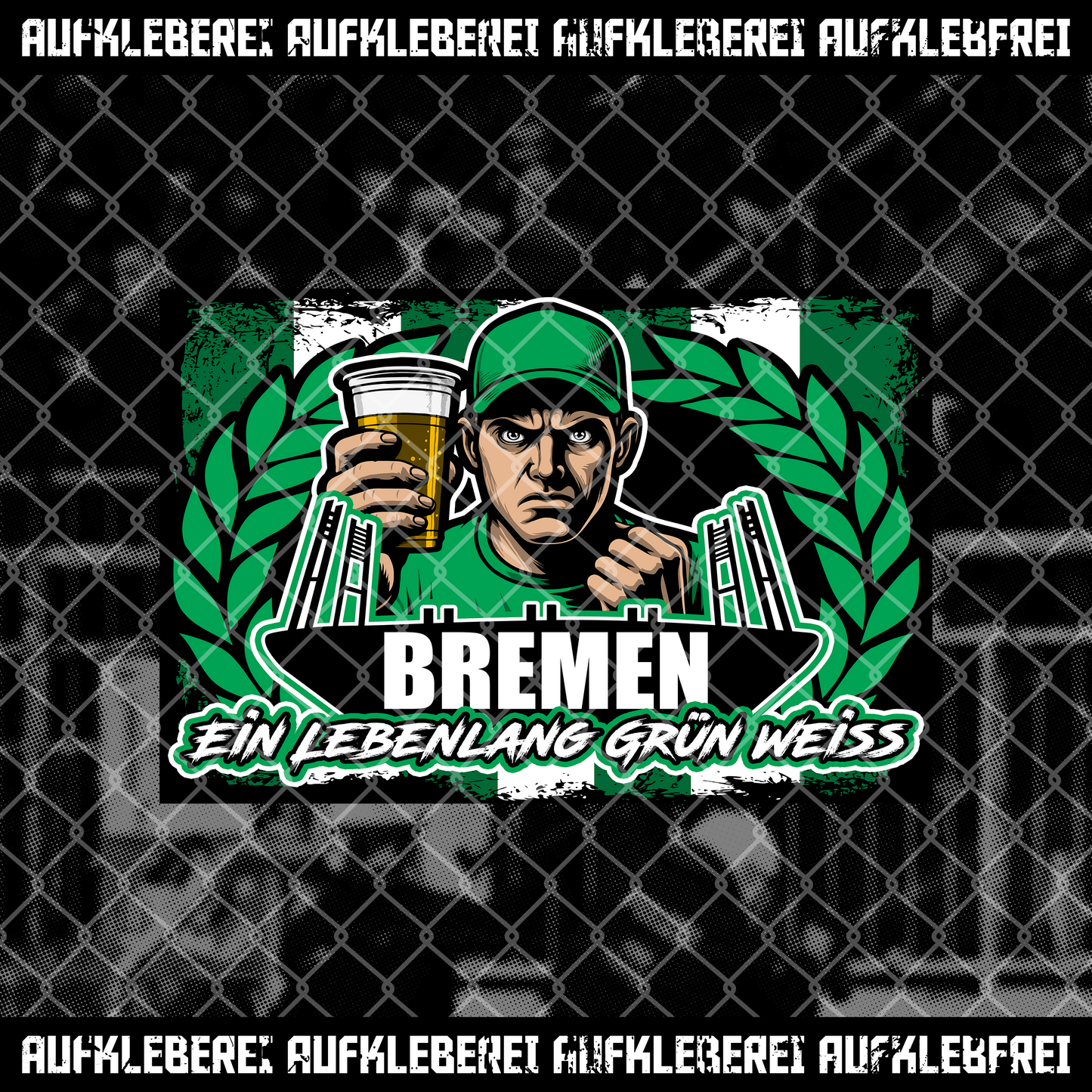 Sticker "Ein Lebenlang Grün & Weiss" - 25 Stück • Aufkleberei.com