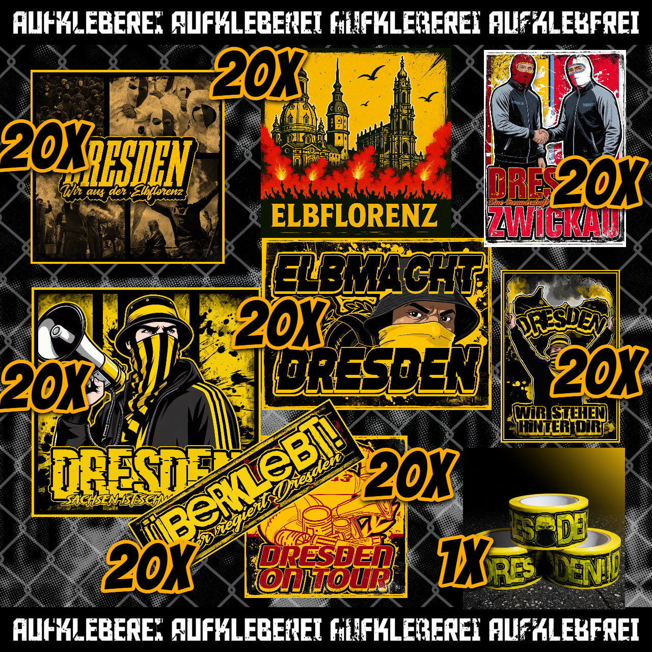 Dresden - Gib mir alles Aufkleber Paket