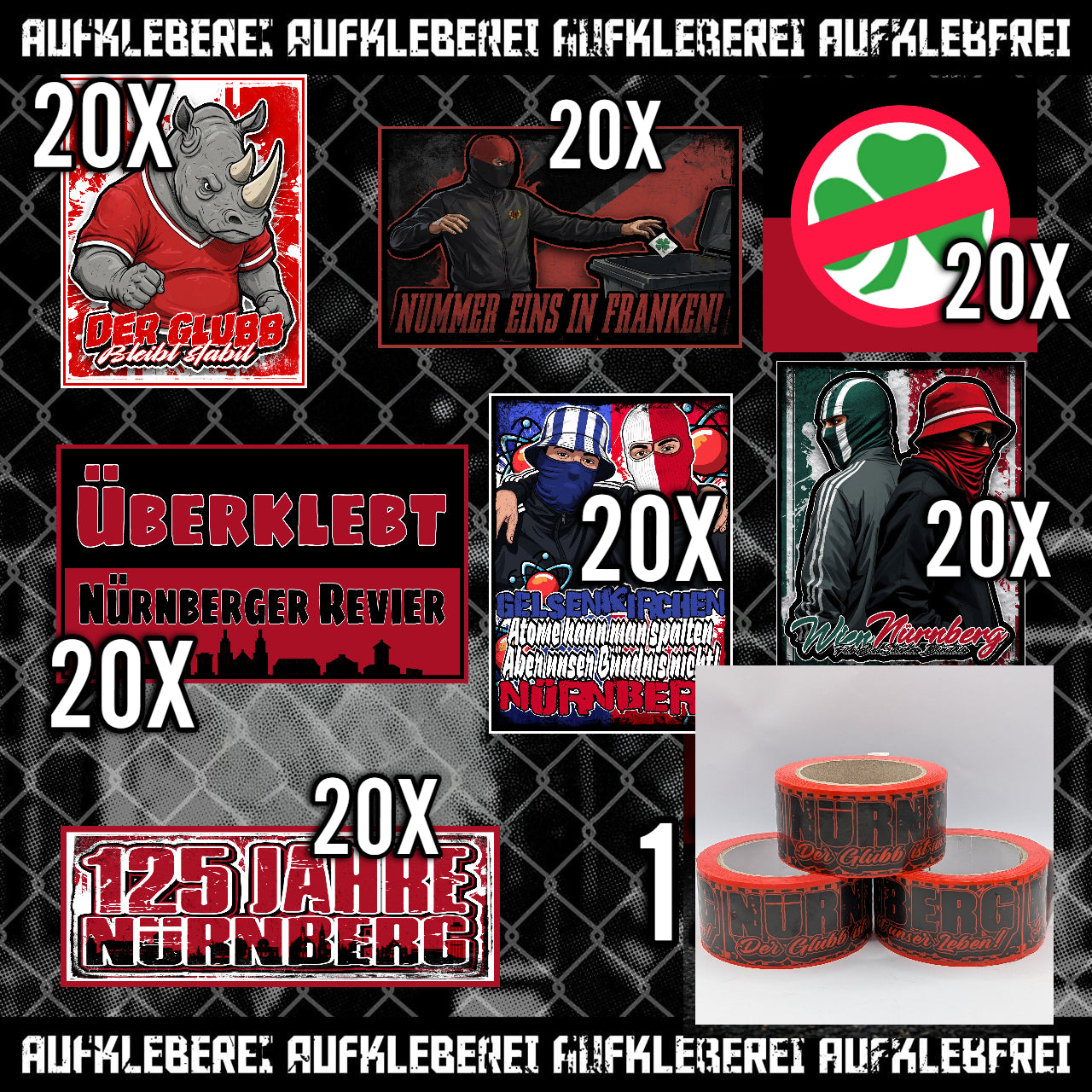 Nürnberg - Gib mir alles Aufkleber Paket