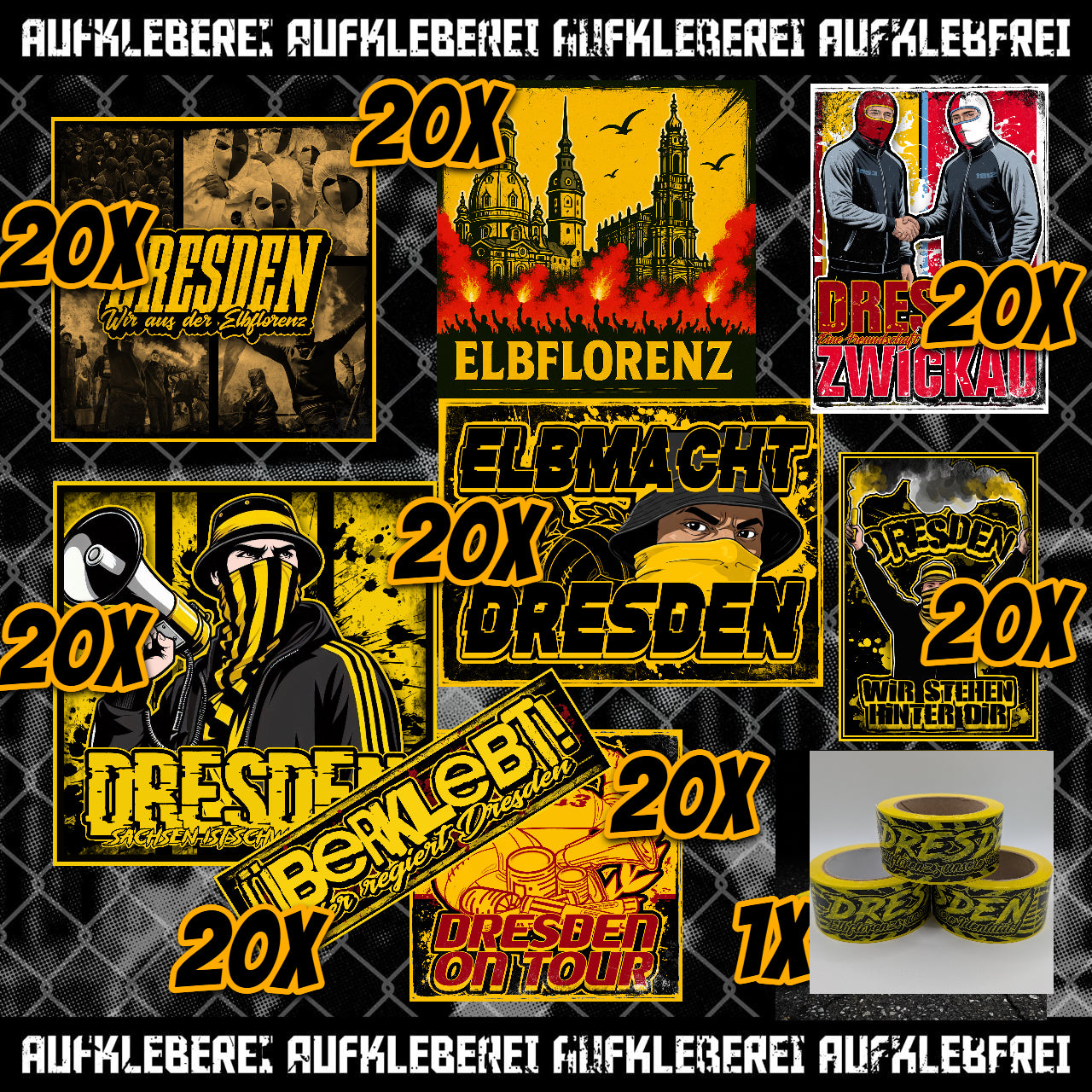 Dresden - Gib mir alles Aufkleber Paket