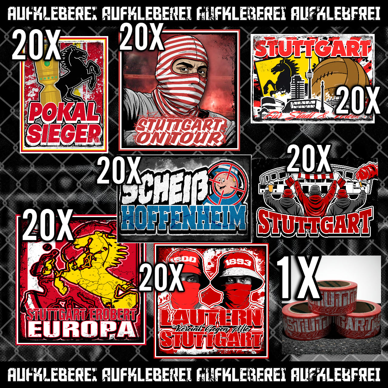 Stuttgart - gib mir alles Aufkleber Paket