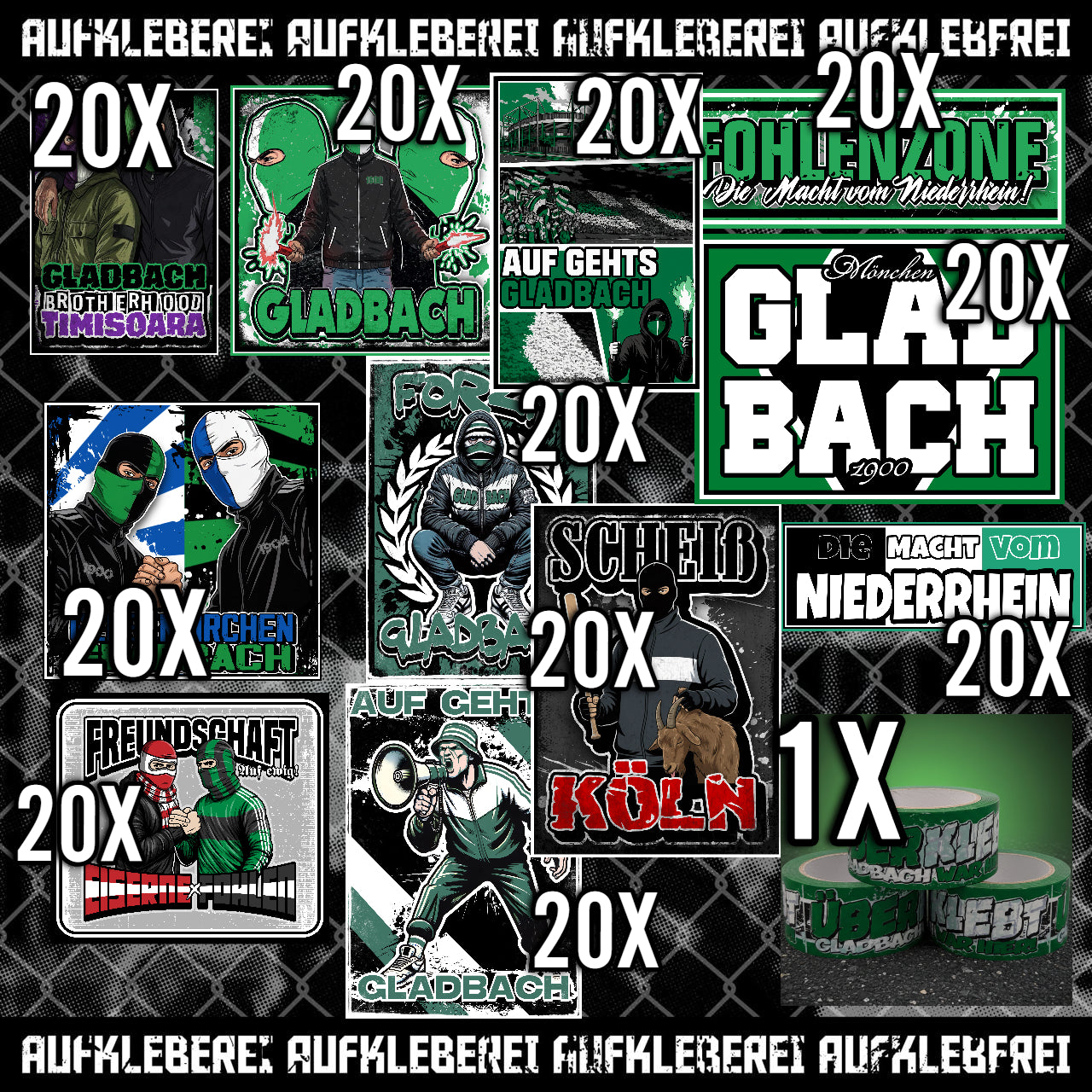 Gladbach - Gib mir alles Aufkleber Paket