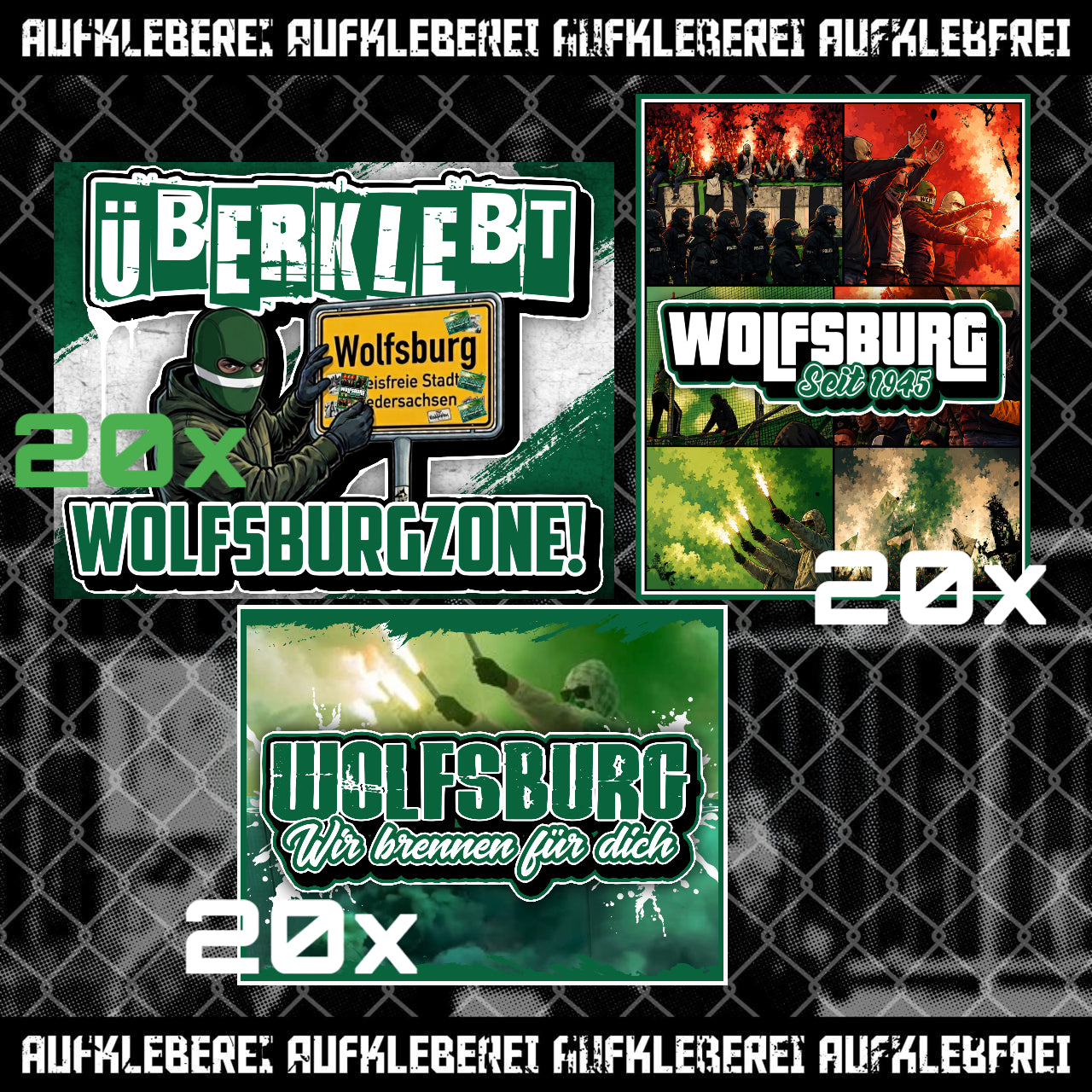 9,99 € Wolfsburg Aufkleber Sparset