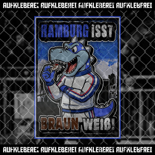 Sticker "Hamburg isst Braun Weiß" XL